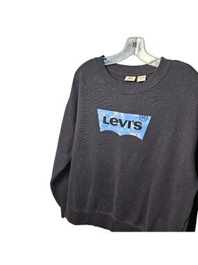 Levis XL Black Crewneck Sweatshirt With Blue Logo